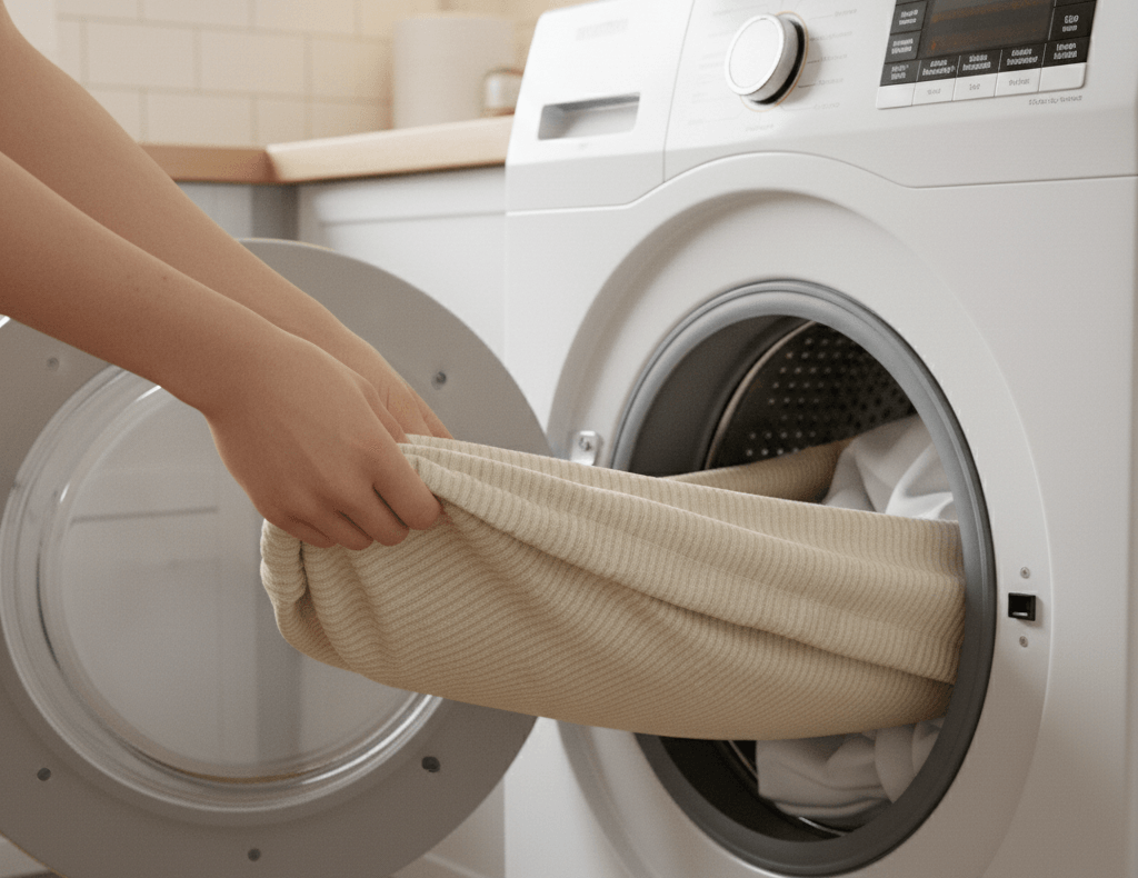 روش صحیح شستن روفرشی کشدار 03