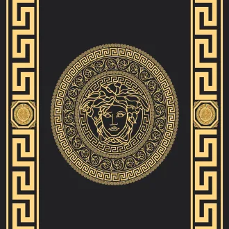 روفرشی کشدار روحا طرح ورساچ مشکی کد IR-398