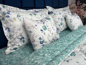روتختی نخپنبه ژاکارد اعلا (طرح شکوفه های آبی)