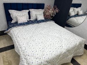روتختی نخ پنبه ژاکارد اعلا ( طرح گلریز سورمه)